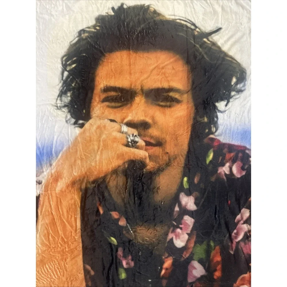 Harry Styles Photo Print Fleece Throw Blanket Soft Plush 130x150cm New‎